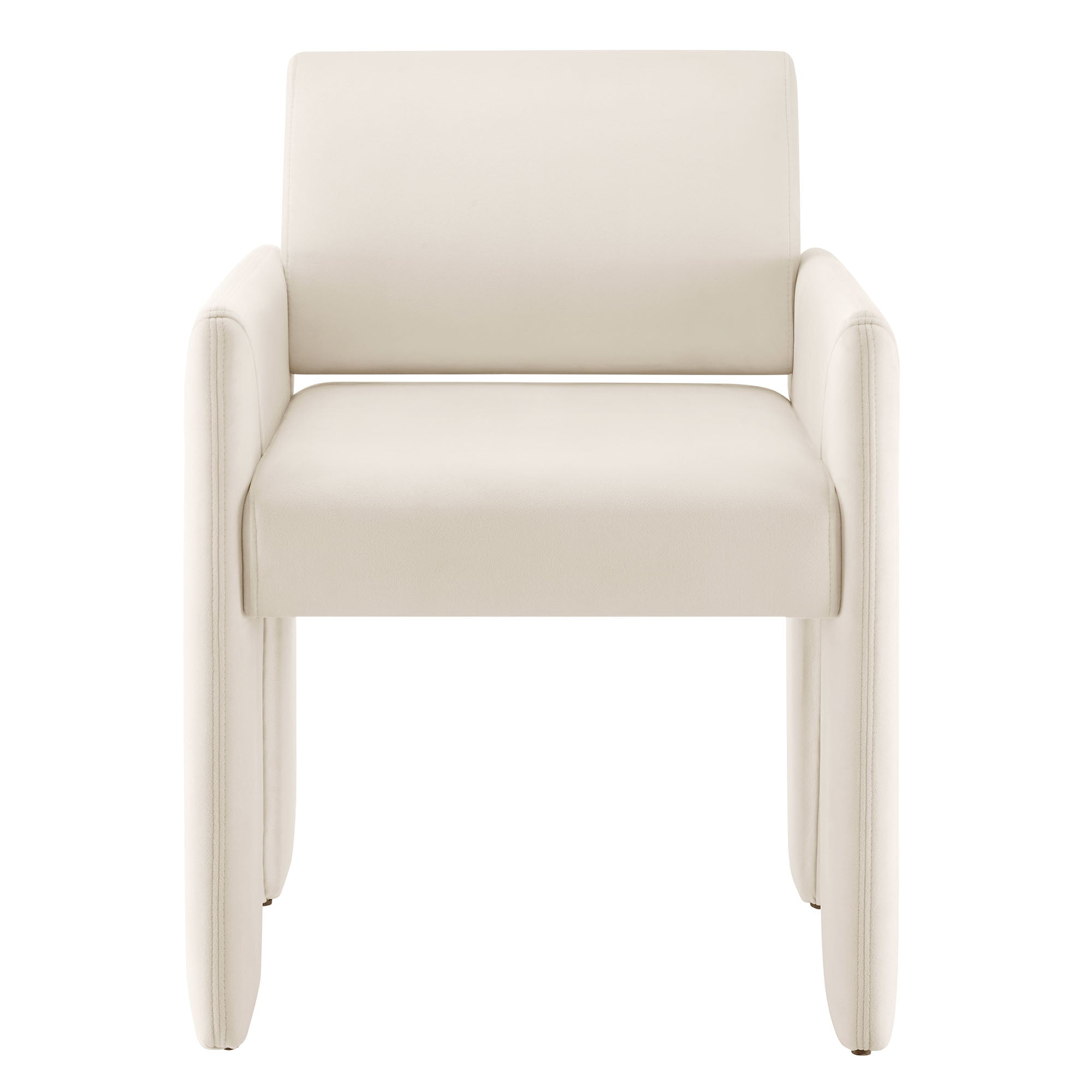 Daven Stain-Resistant Performance Velvet Dining Armchair, Alabaster