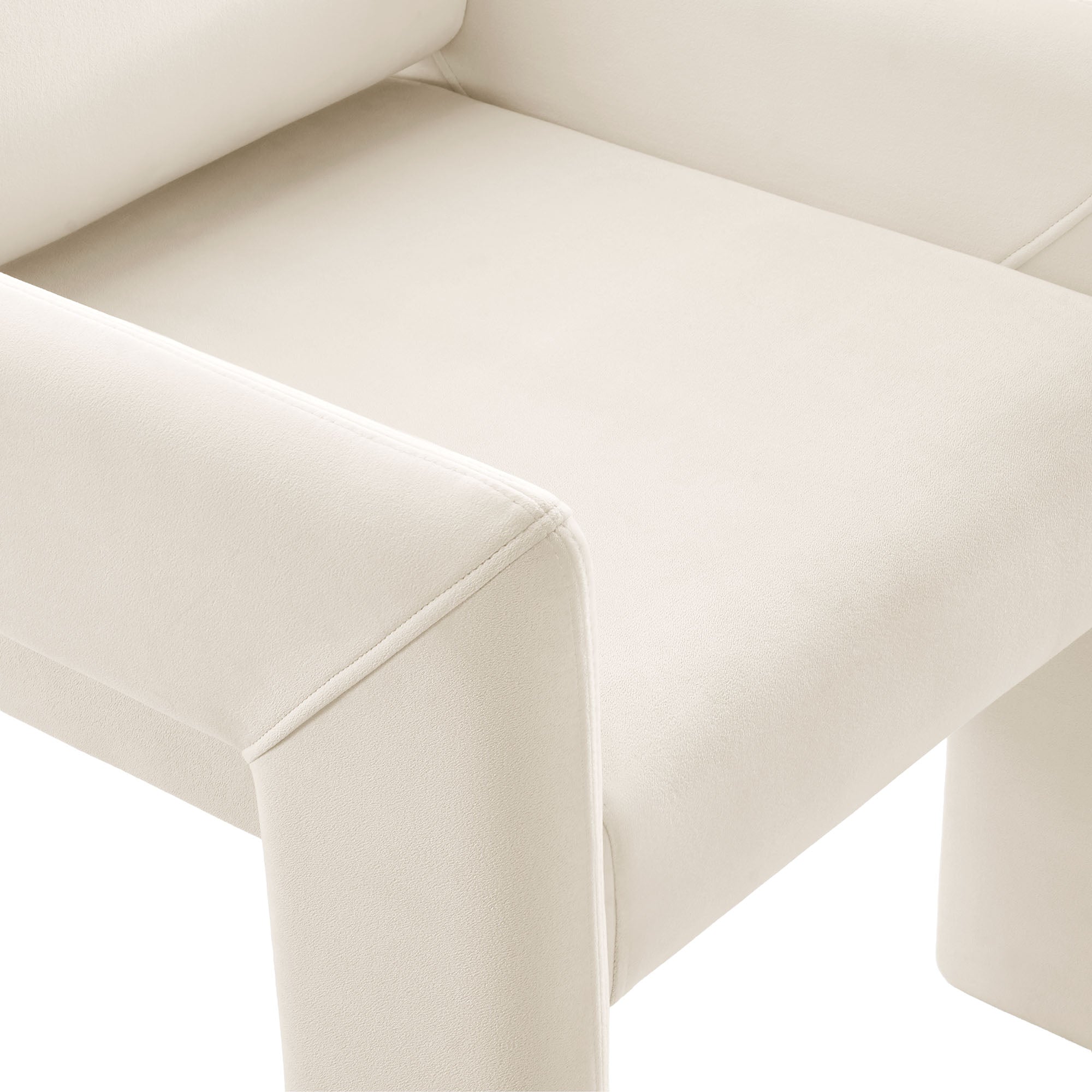 Daven Stain-Resistant Performance Velvet Dining Armchair, Alabaster