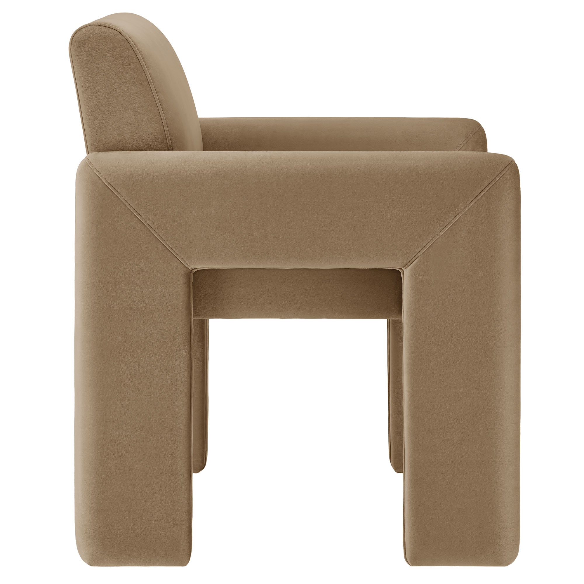 Daven Stain-Resistant Performance Velvet Dining Armchair, Taupe