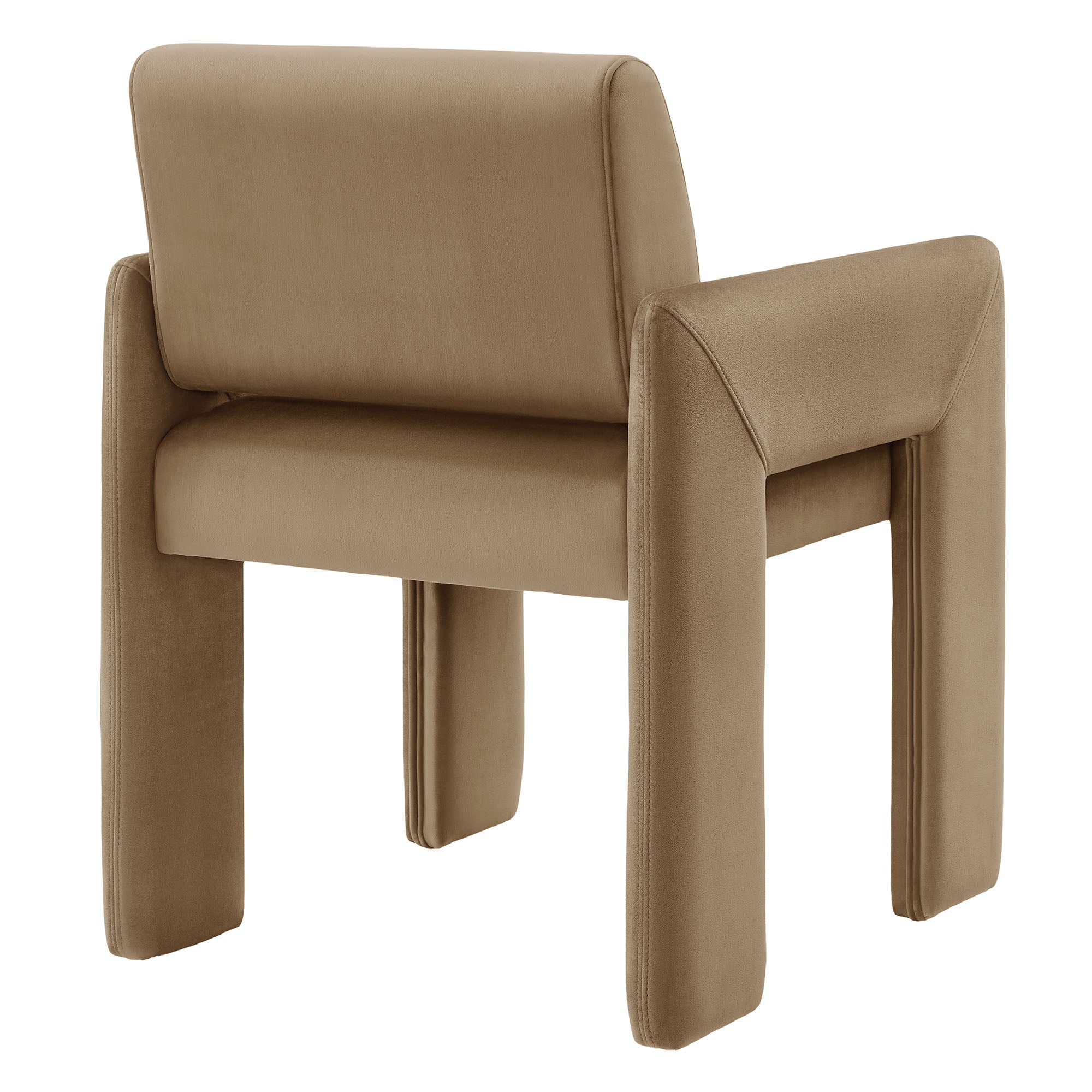 Daven Stain-Resistant Performance Velvet Dining Armchair, Taupe
