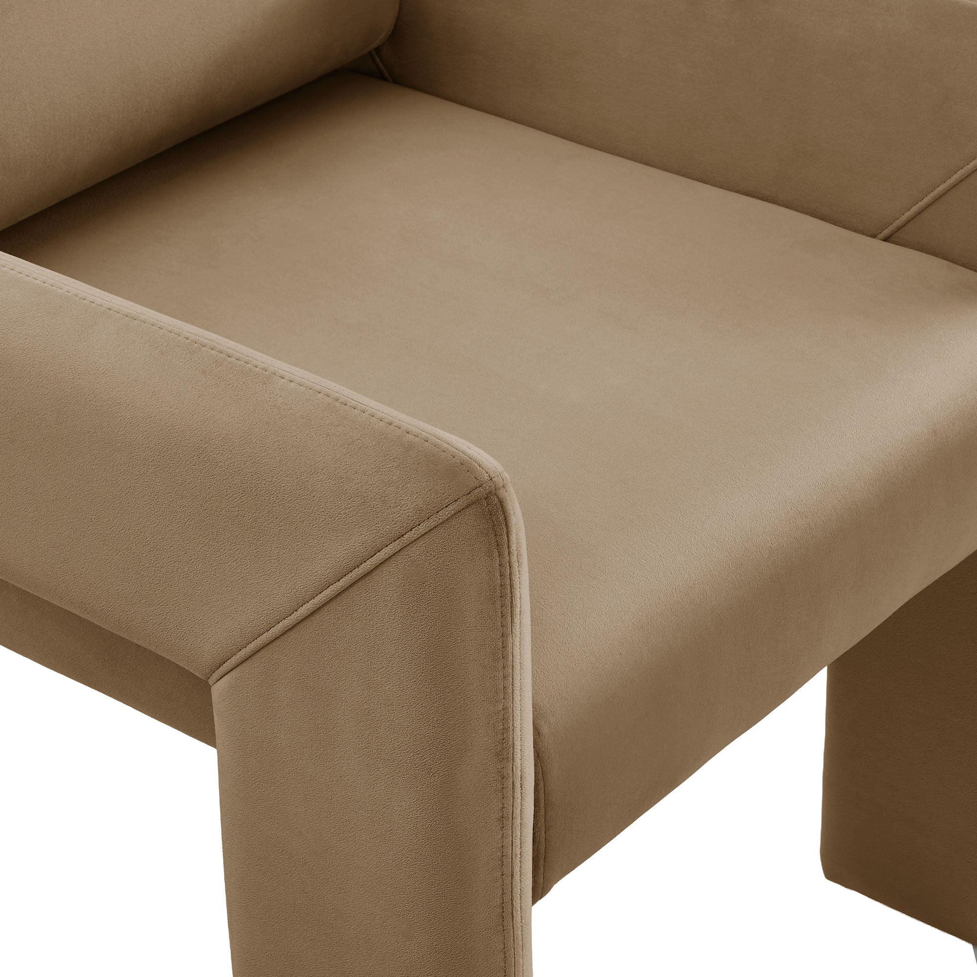 Daven Stain-Resistant Performance Velvet Dining Armchair, Taupe