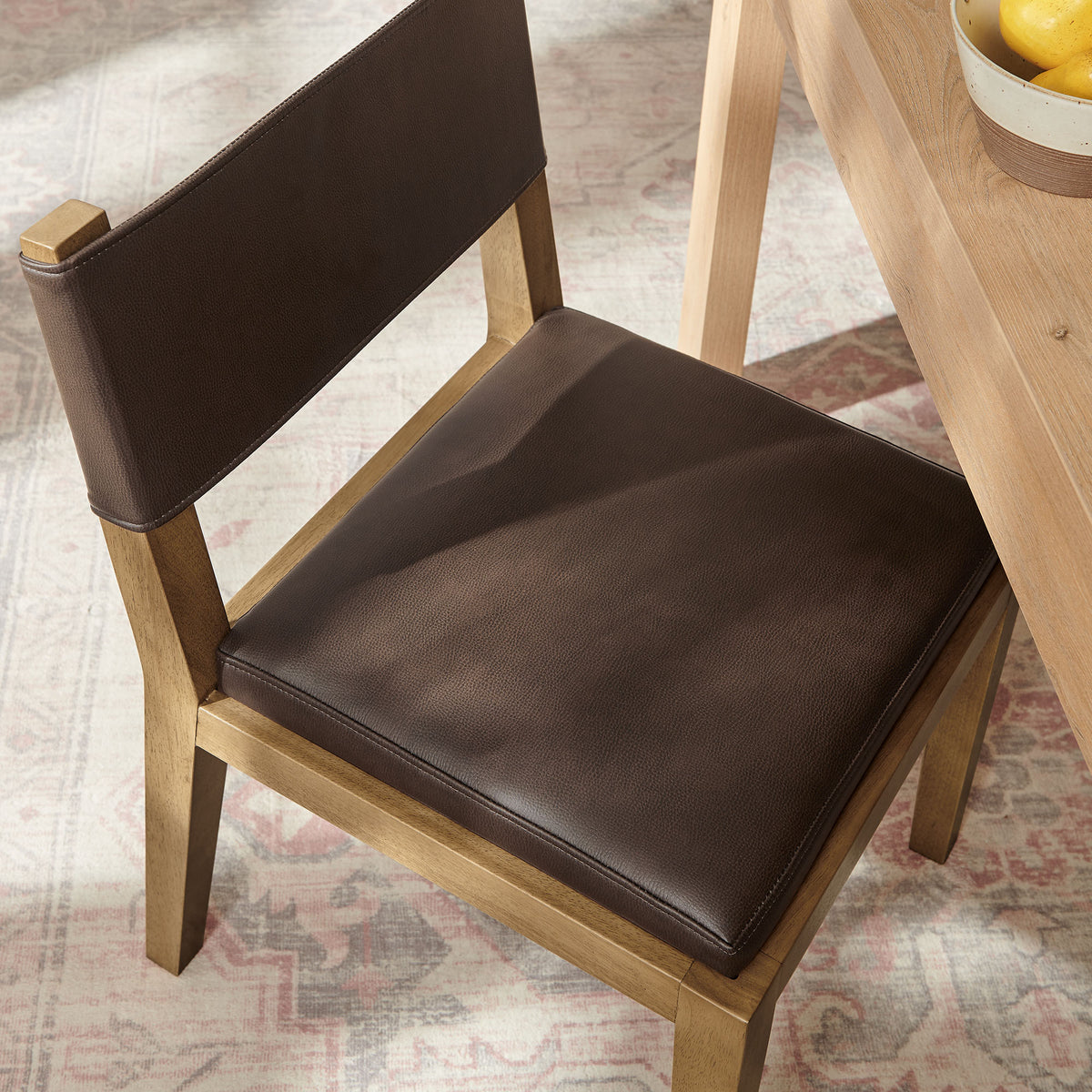 Calder Vegan Leather Dining Side Chair, Espresso