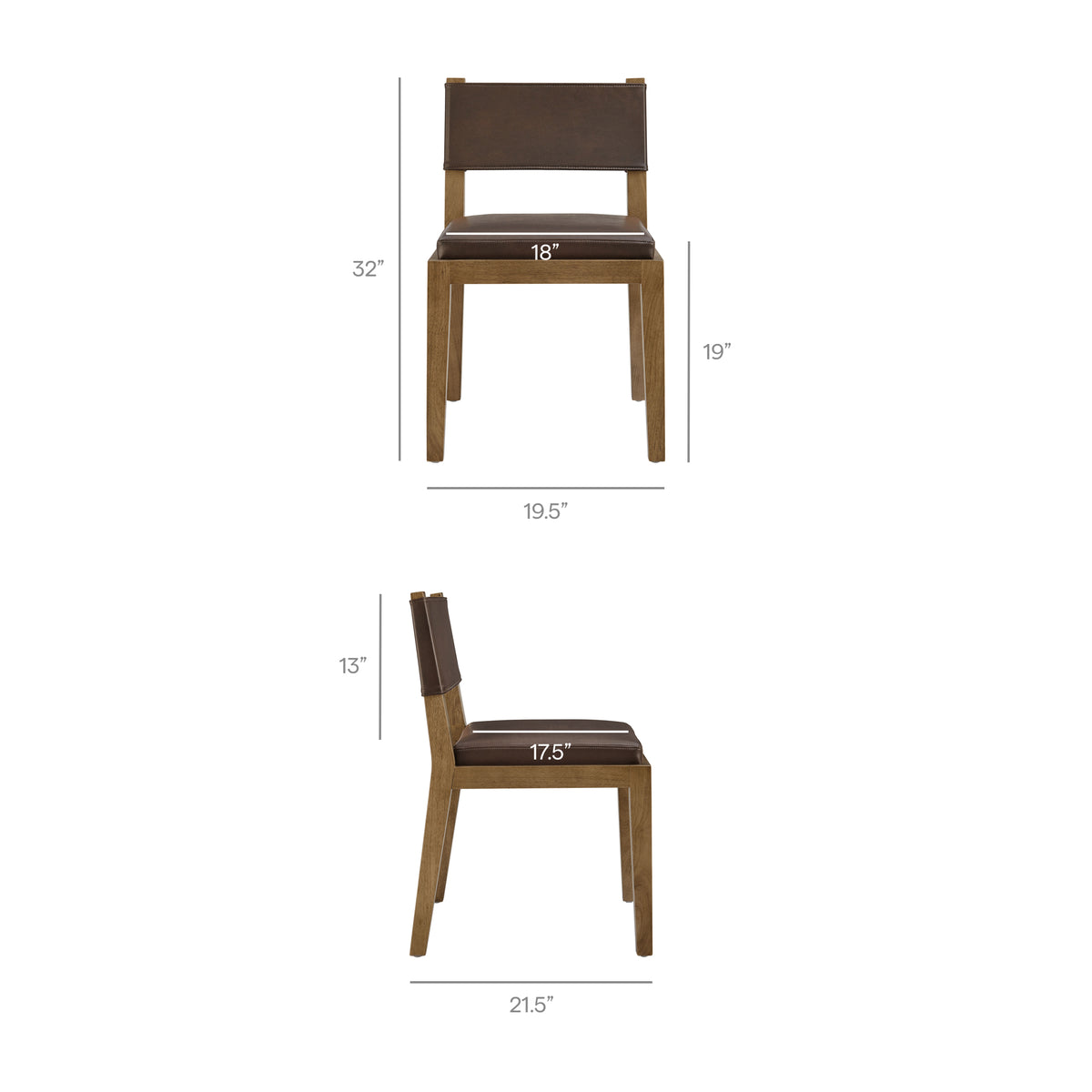 Calder Vegan Leather Dining Side Chair, Espresso