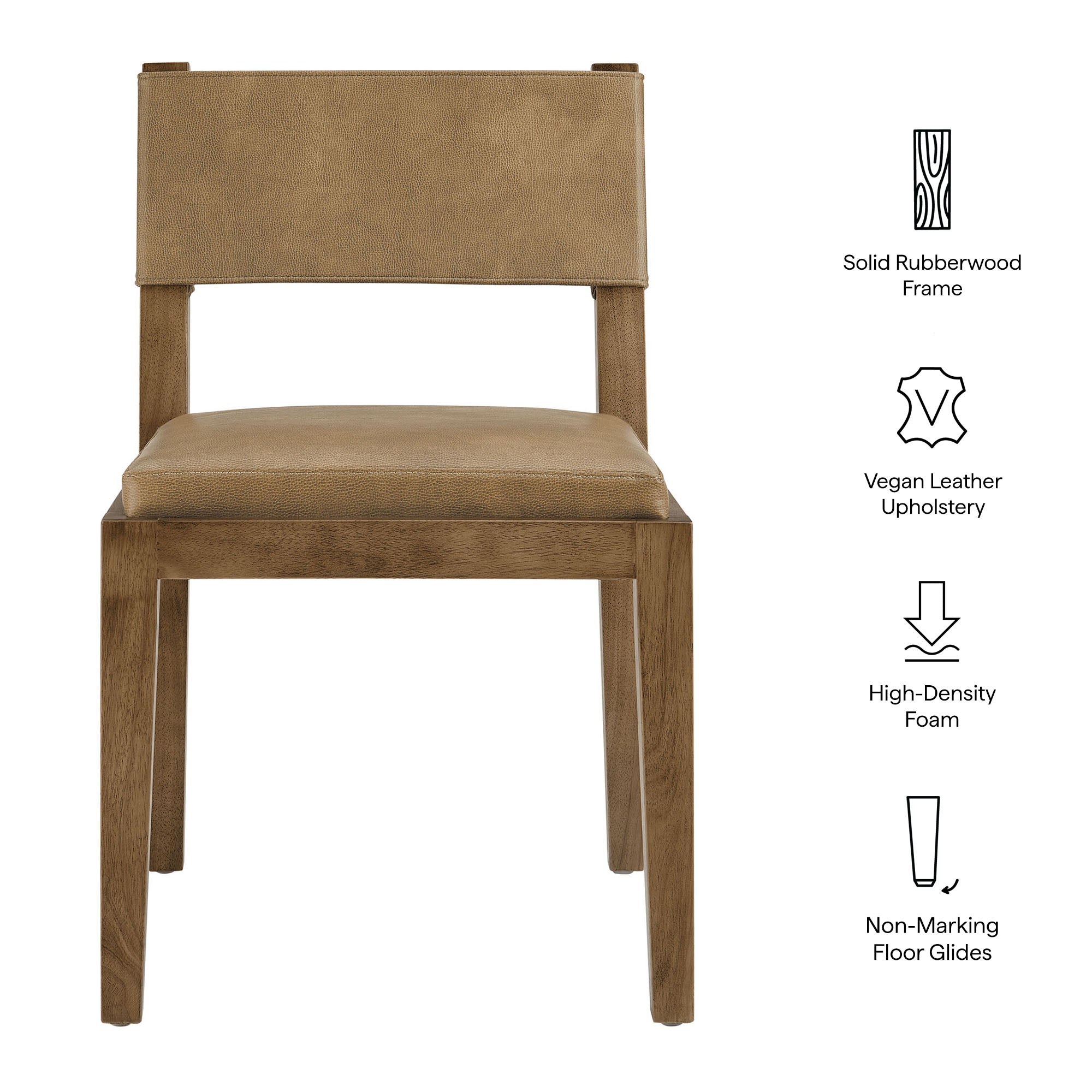 Calder Vegan Leather Dining Side Chair, Toast