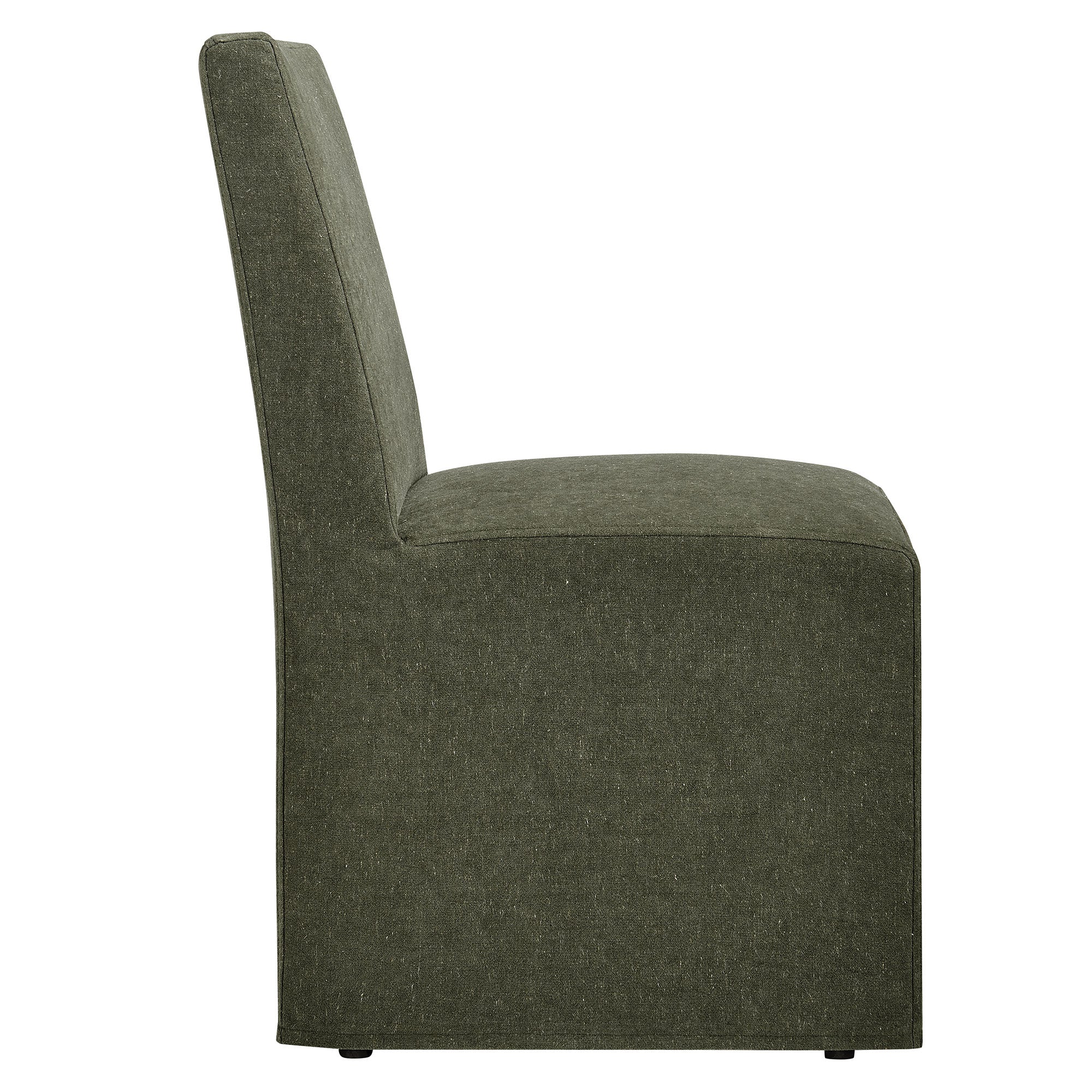 Tessera Upholstered Linen-Blend Slipcovered Dining Chair, Sage