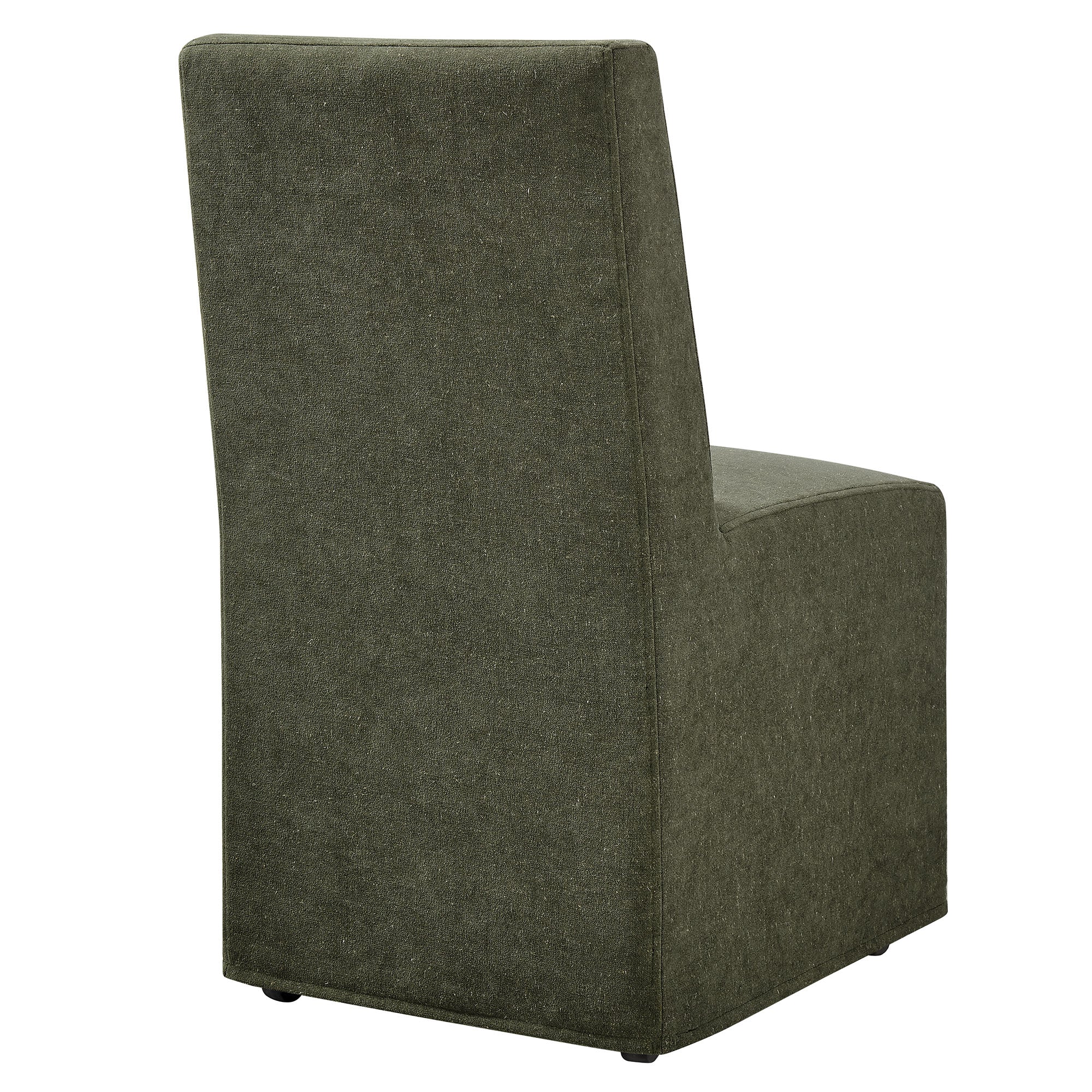 Tessera Upholstered Linen-Blend Slipcovered Dining Chair, Sage