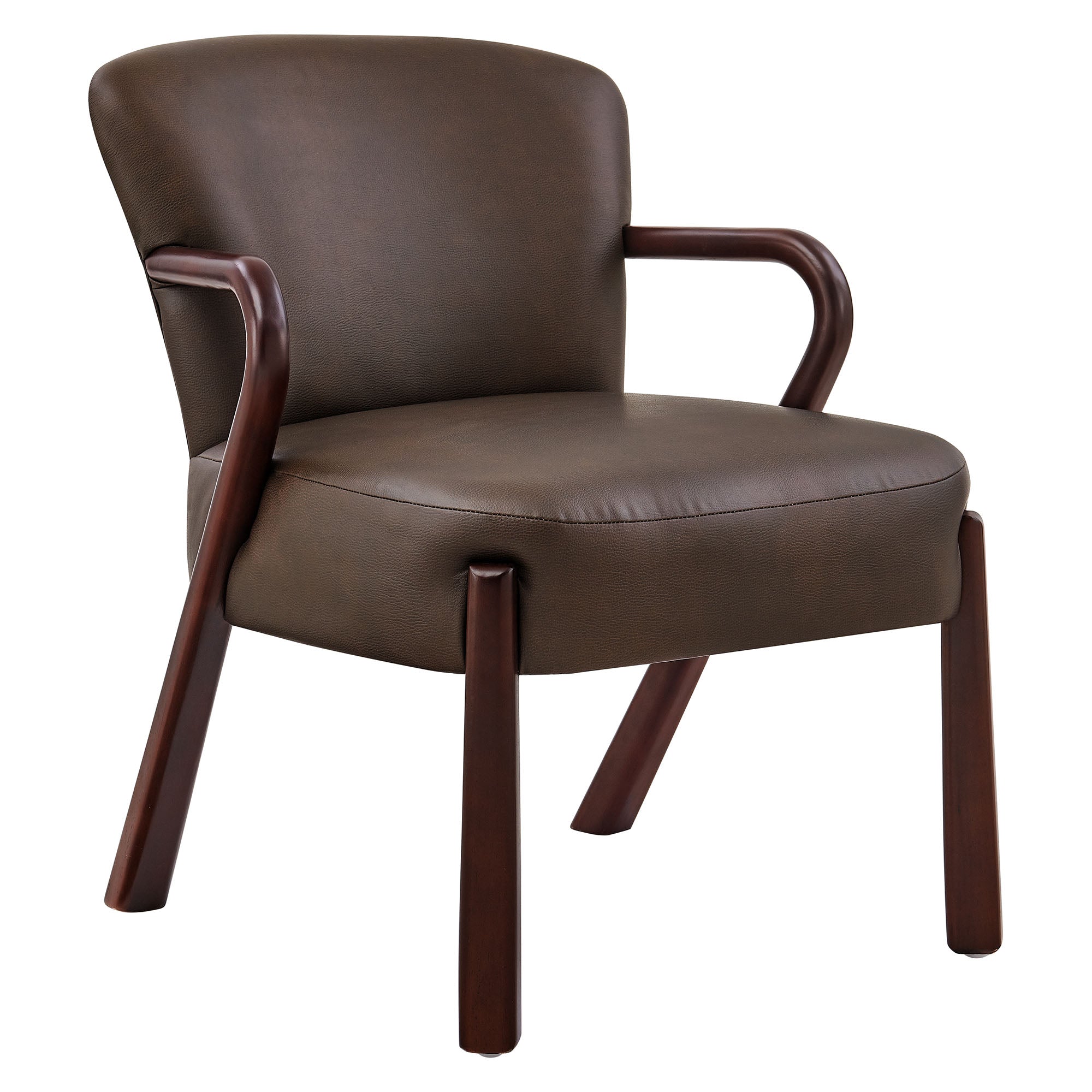 Arden Faux Leather Upholstered Accent Armchair, Espresso