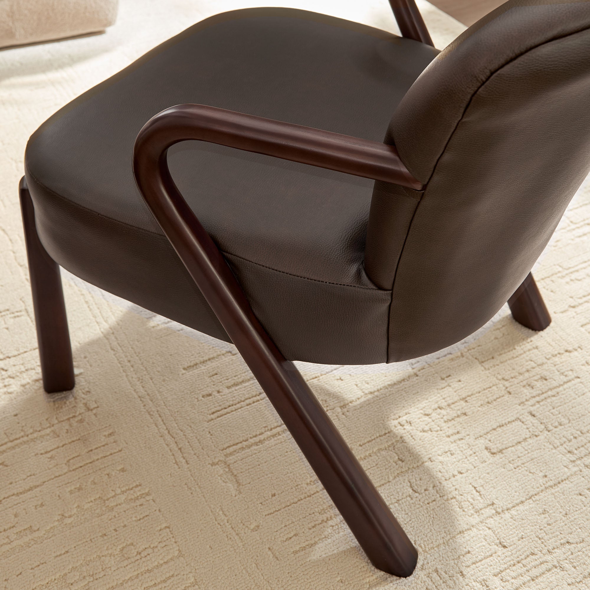 Arden Faux Leather Upholstered Accent Armchair, Espresso