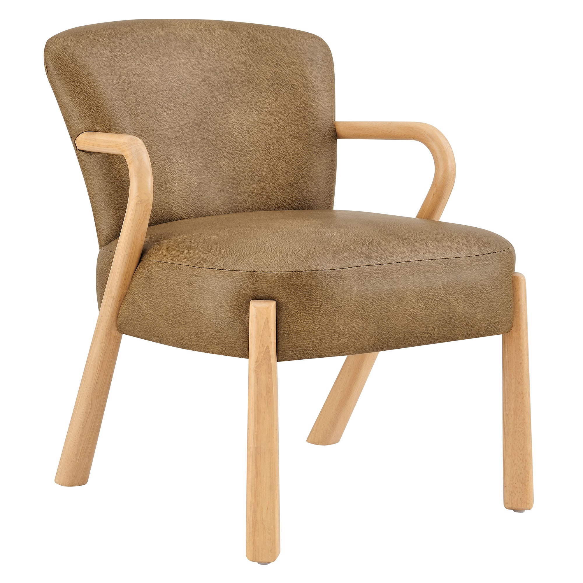 Arden Faux Leather Upholstered Accent Armchair, Toast