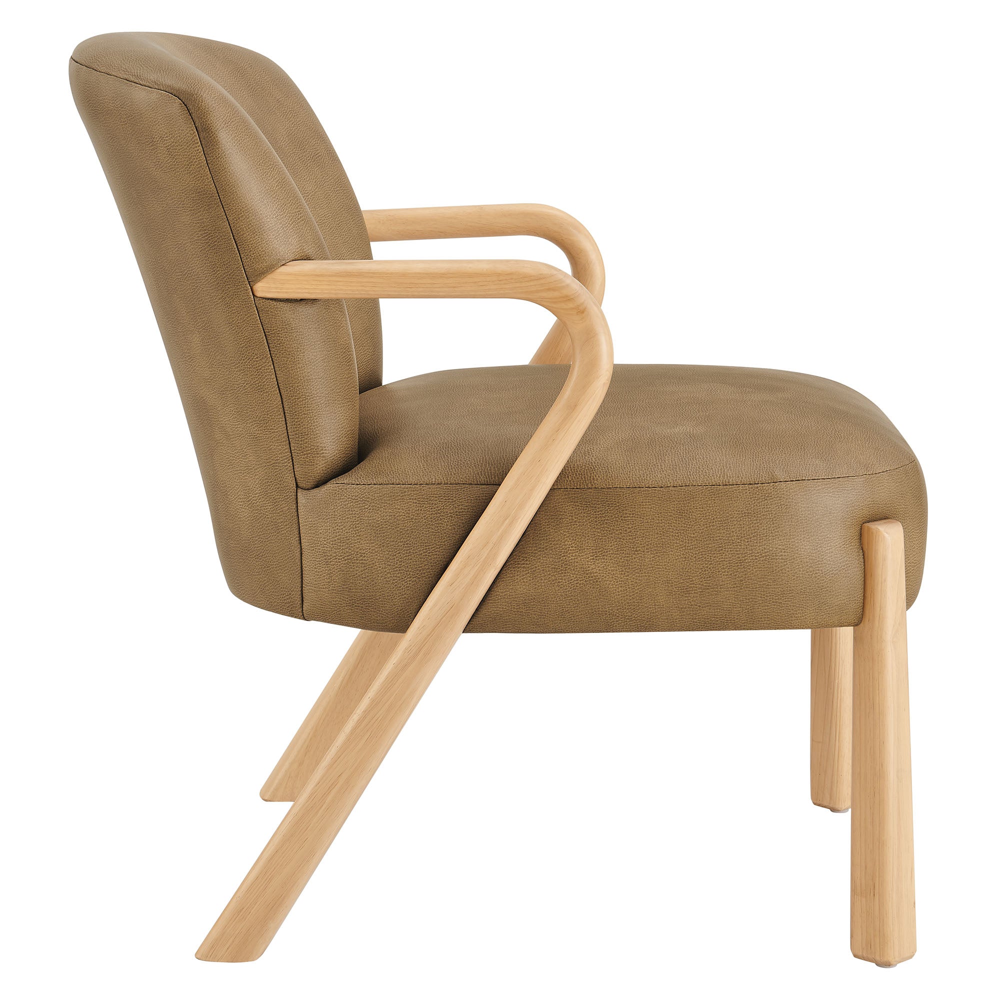 Arden Faux Leather Upholstered Accent Armchair, Toast