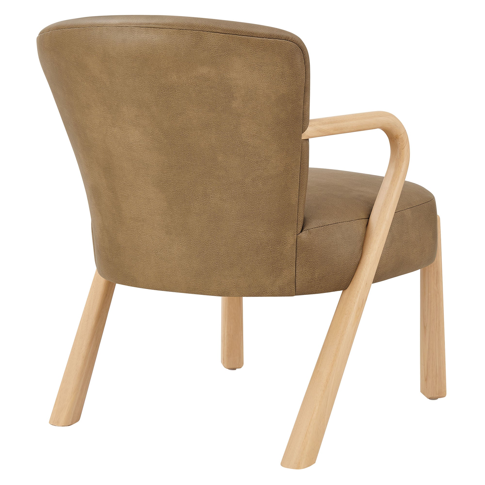 Arden Faux Leather Upholstered Accent Armchair, Toast