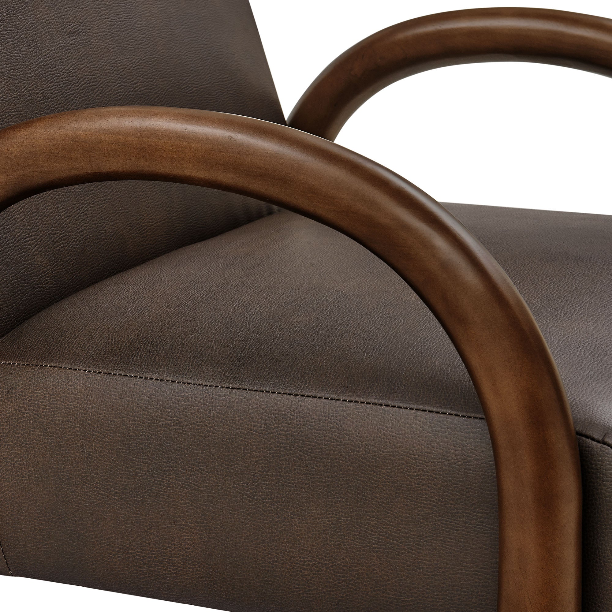 Lunet Faux Leather Upholstered Accent Chair, Espresso
