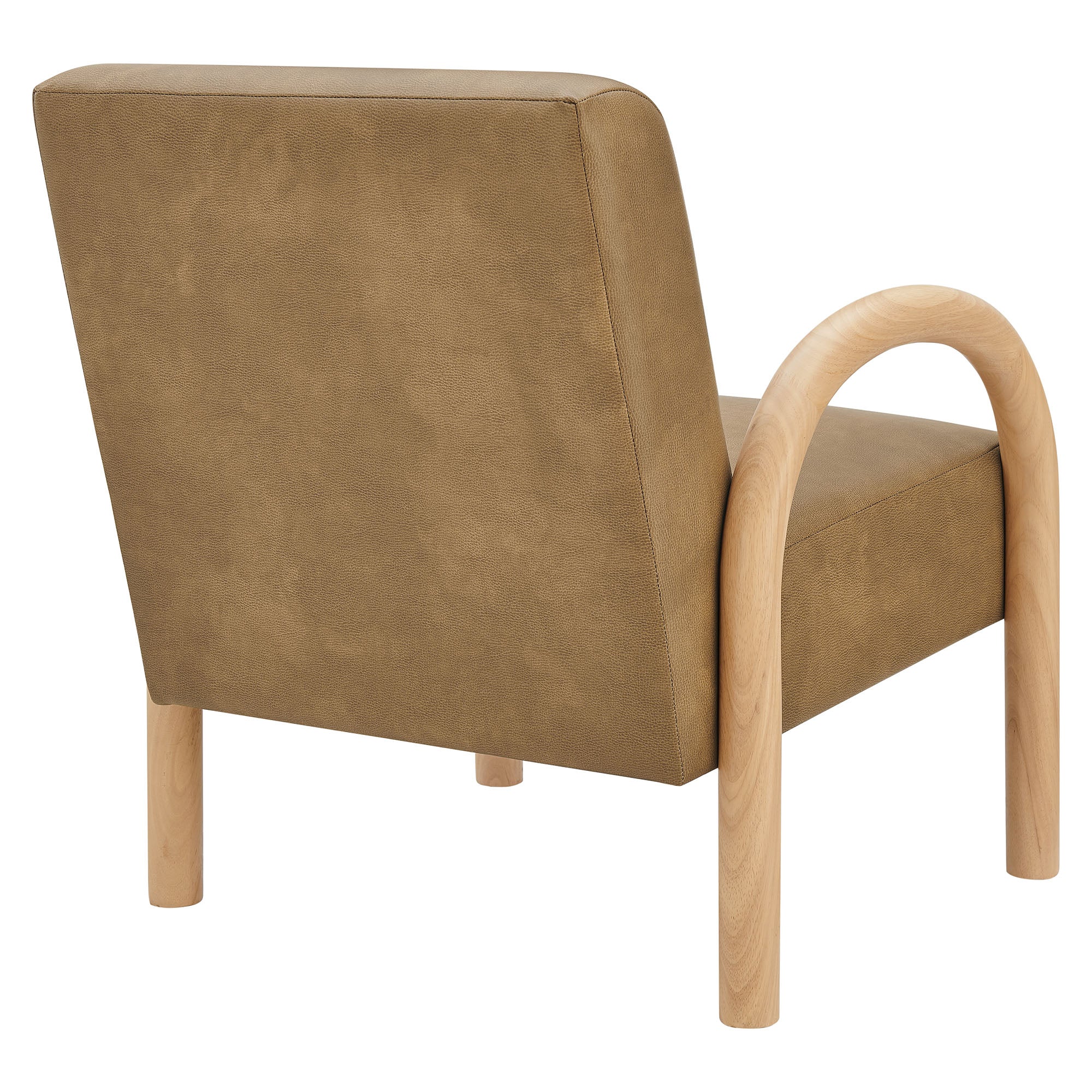 Lunet Faux Leather Upholstered Accent Chair, Toast