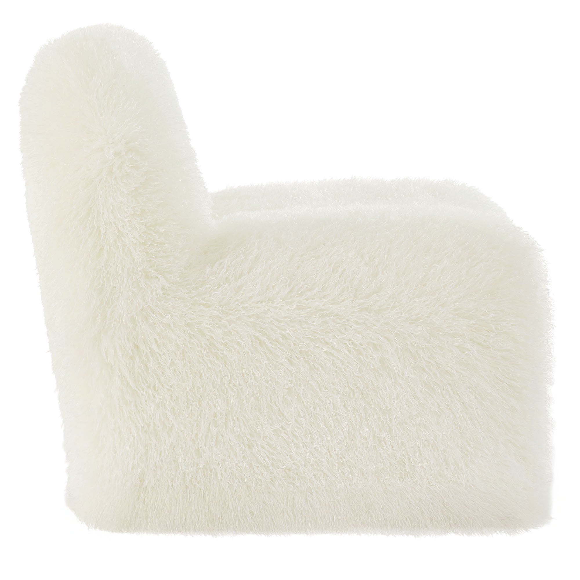 Mina Faux Fur Accent Chair, White