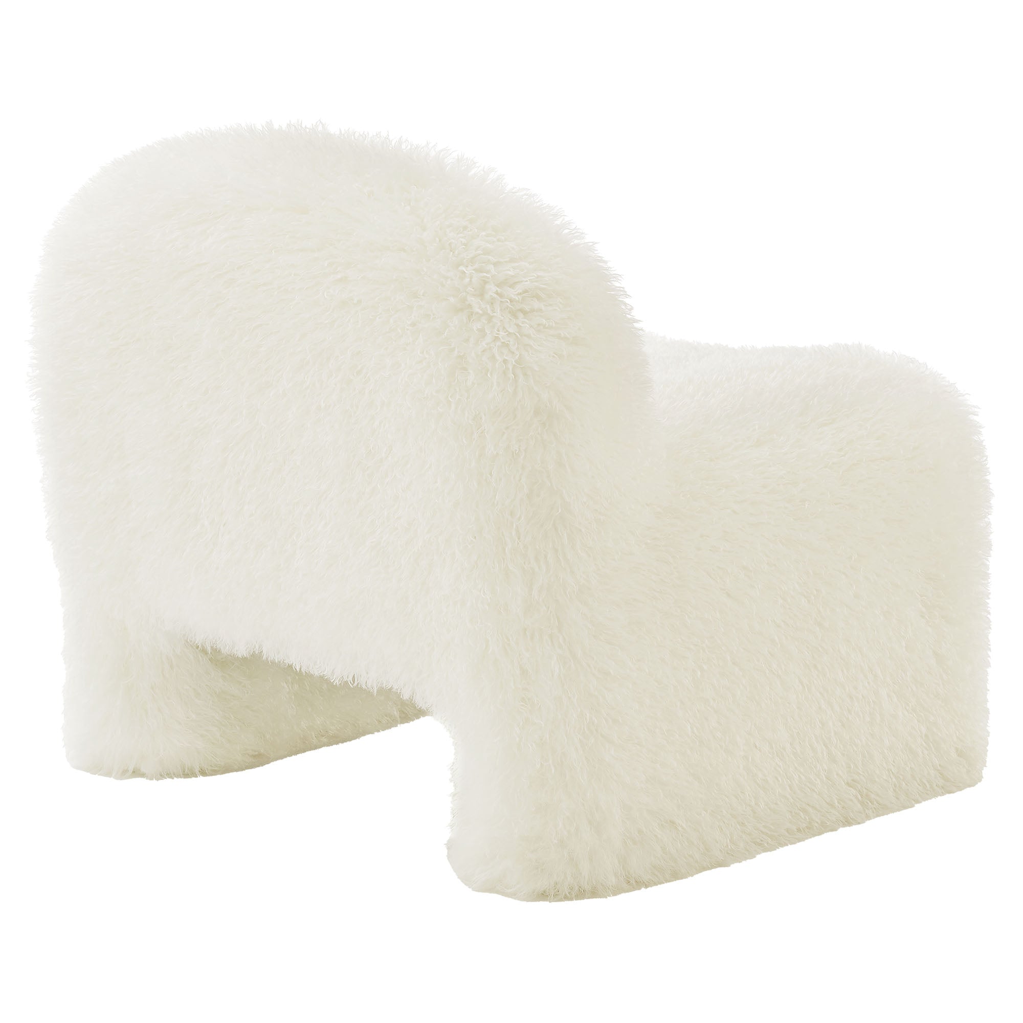 Mina Faux Fur Accent Chair, White