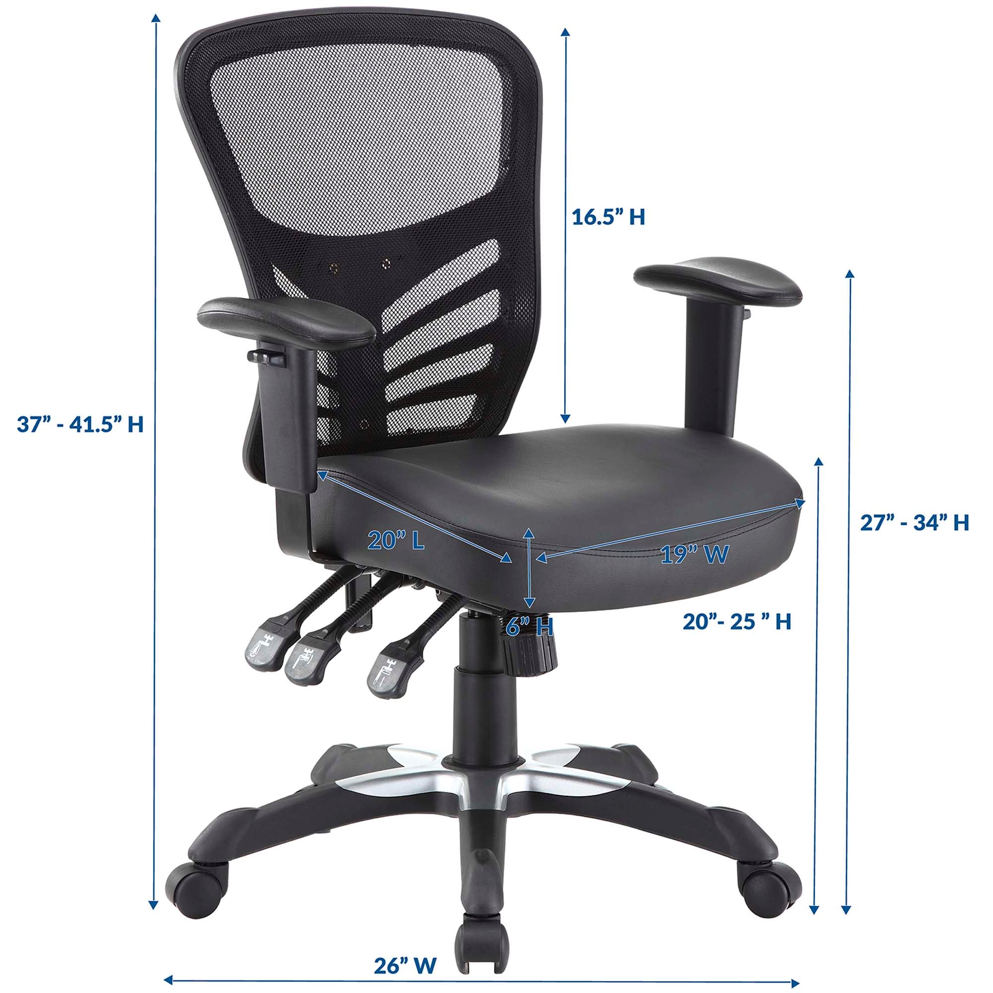 Articulate Vinyl Office Chair, Black