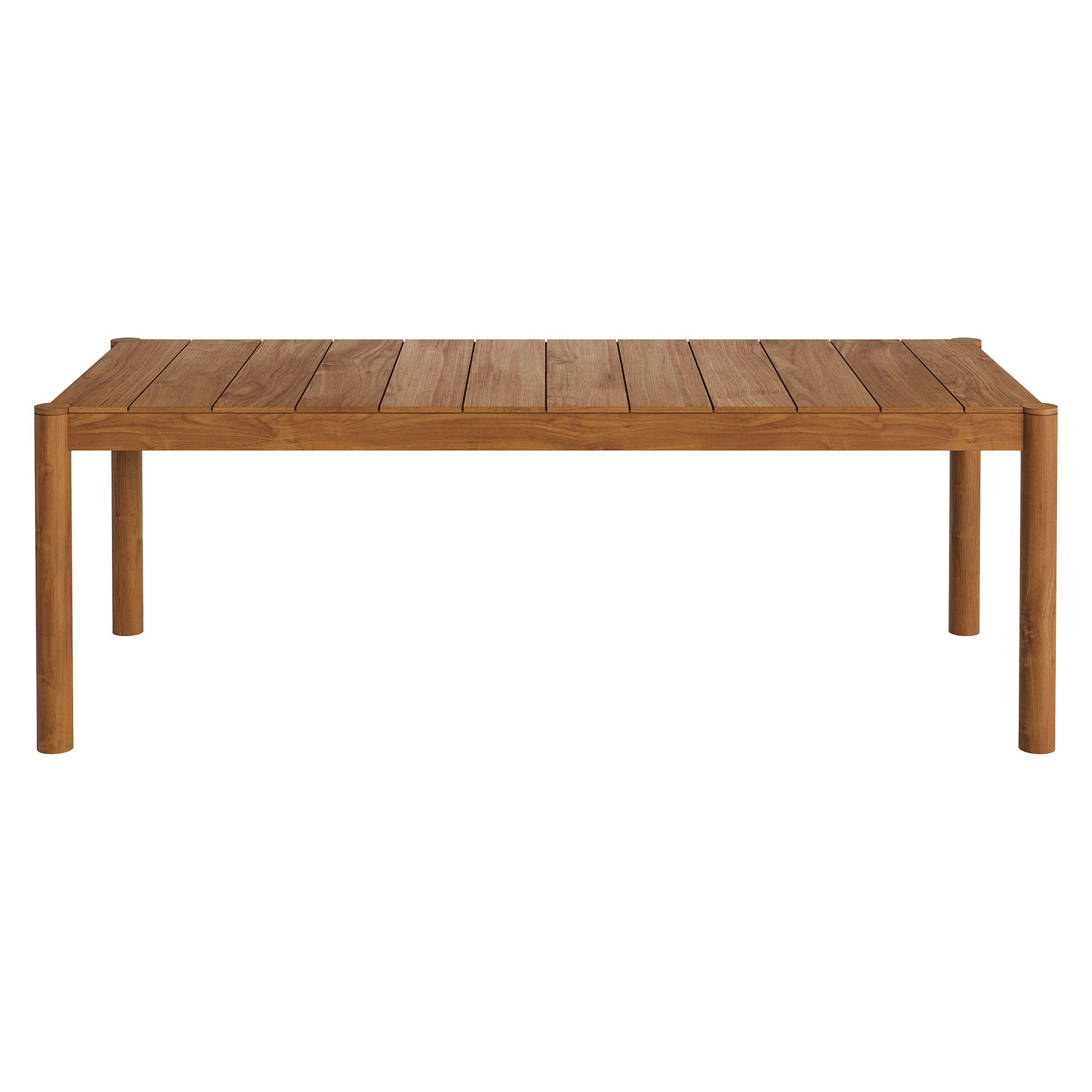 Eleni 89-Inch Outdoor Patio Teak Wood Dining Table, Natural