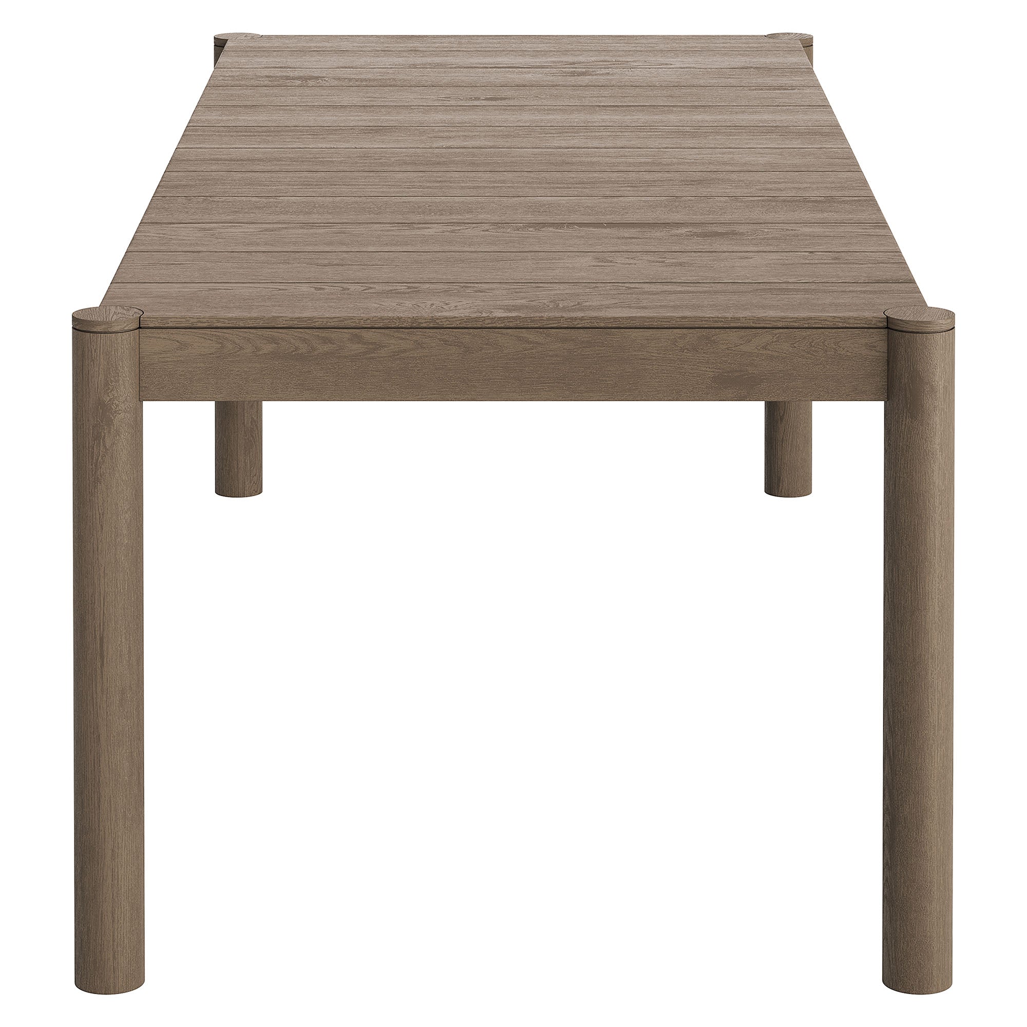 Eleni 7 Piece Outdoor Patio Teak Wood Dining Set, Weathered Gray Pebble