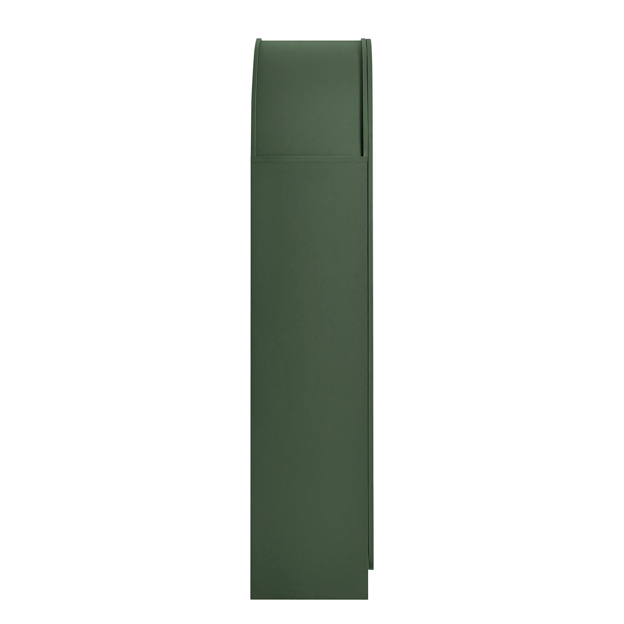 Dahlia 78 Inch Fluted and Scalloped Arched Storage Cabinet, Hunter Green