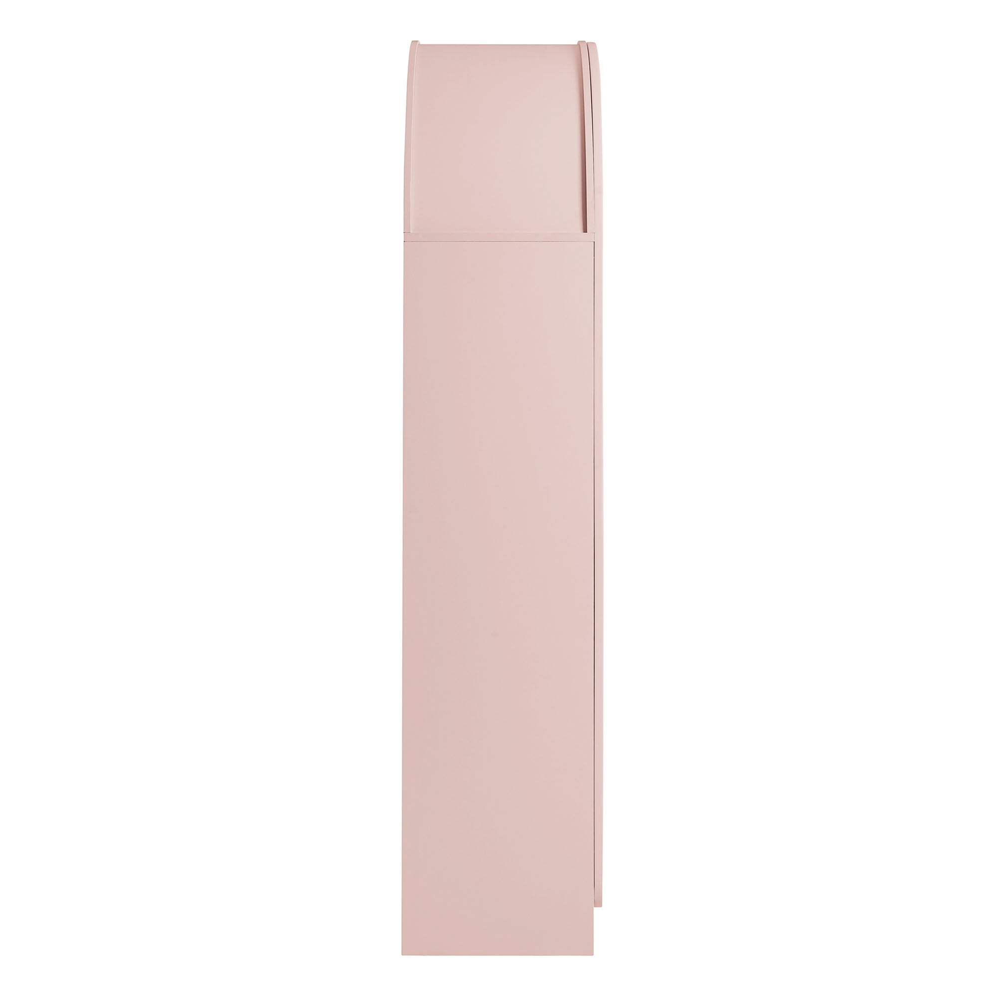 Dahlia 78 Inch Fluted and Scalloped Arched Storage Cabinet, Soft Pink