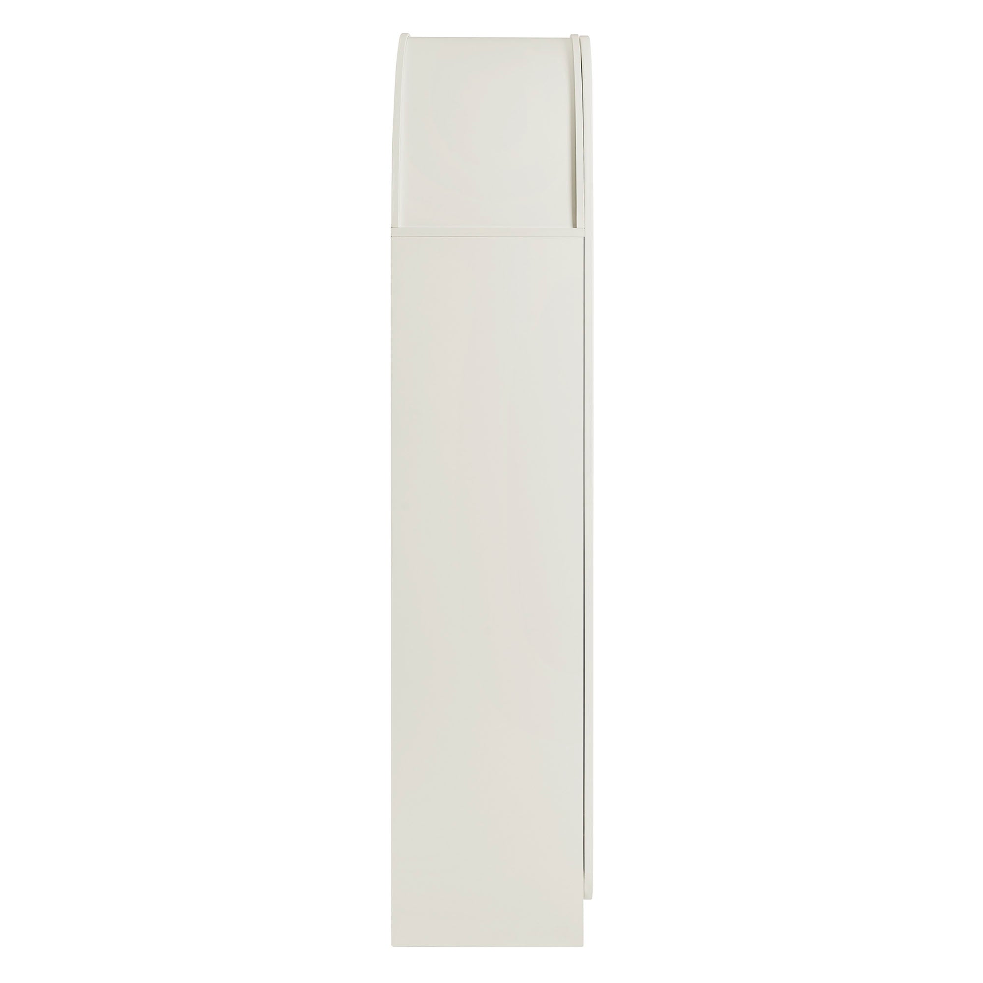 Dahlia 78 Inch Fluted and Scalloped Arched Storage Cabinet, White