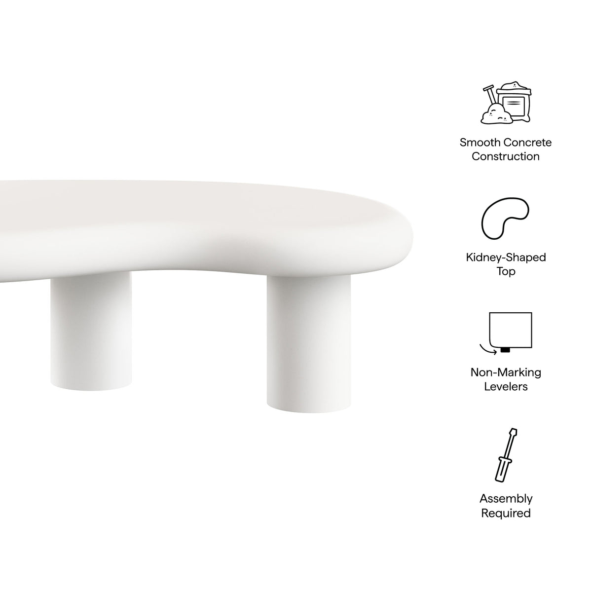 Elowen Outdoor Patio Coffee Table, White