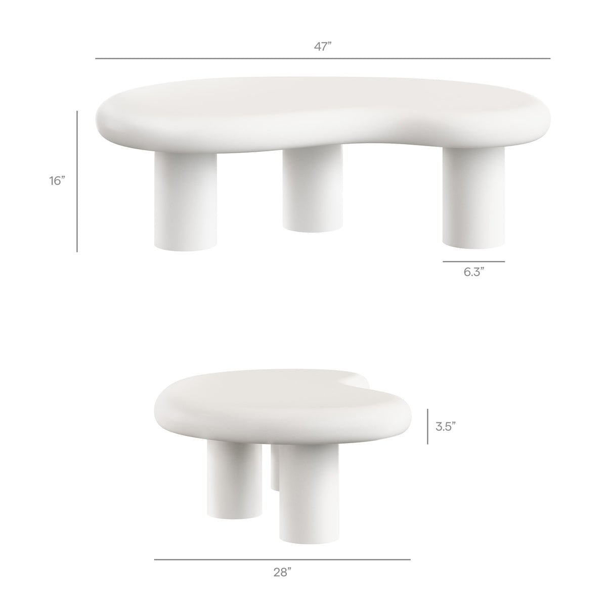 Elowen Outdoor Patio Coffee Table, White