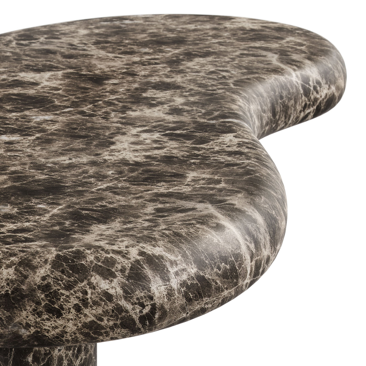 Elowen Outdoor Patio Faux Marble Coffee Table, Dark Emperador Marble