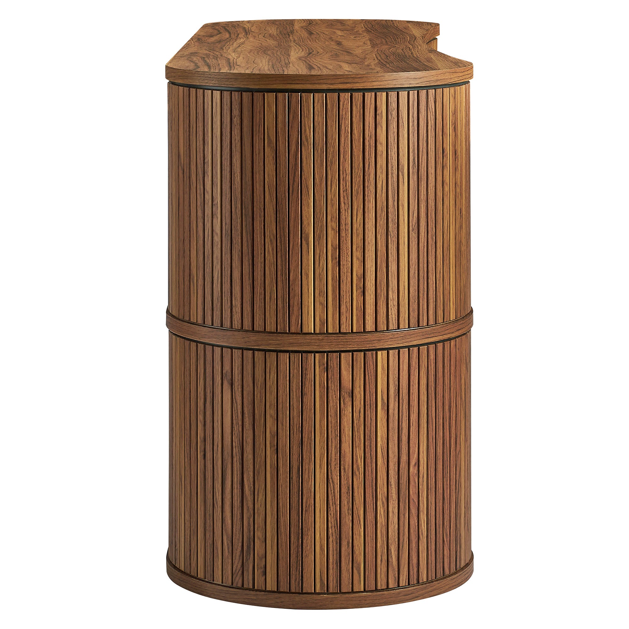 Radcliffe 63" Curved Fluted Sideboard Buffet Cabinet, Walnut