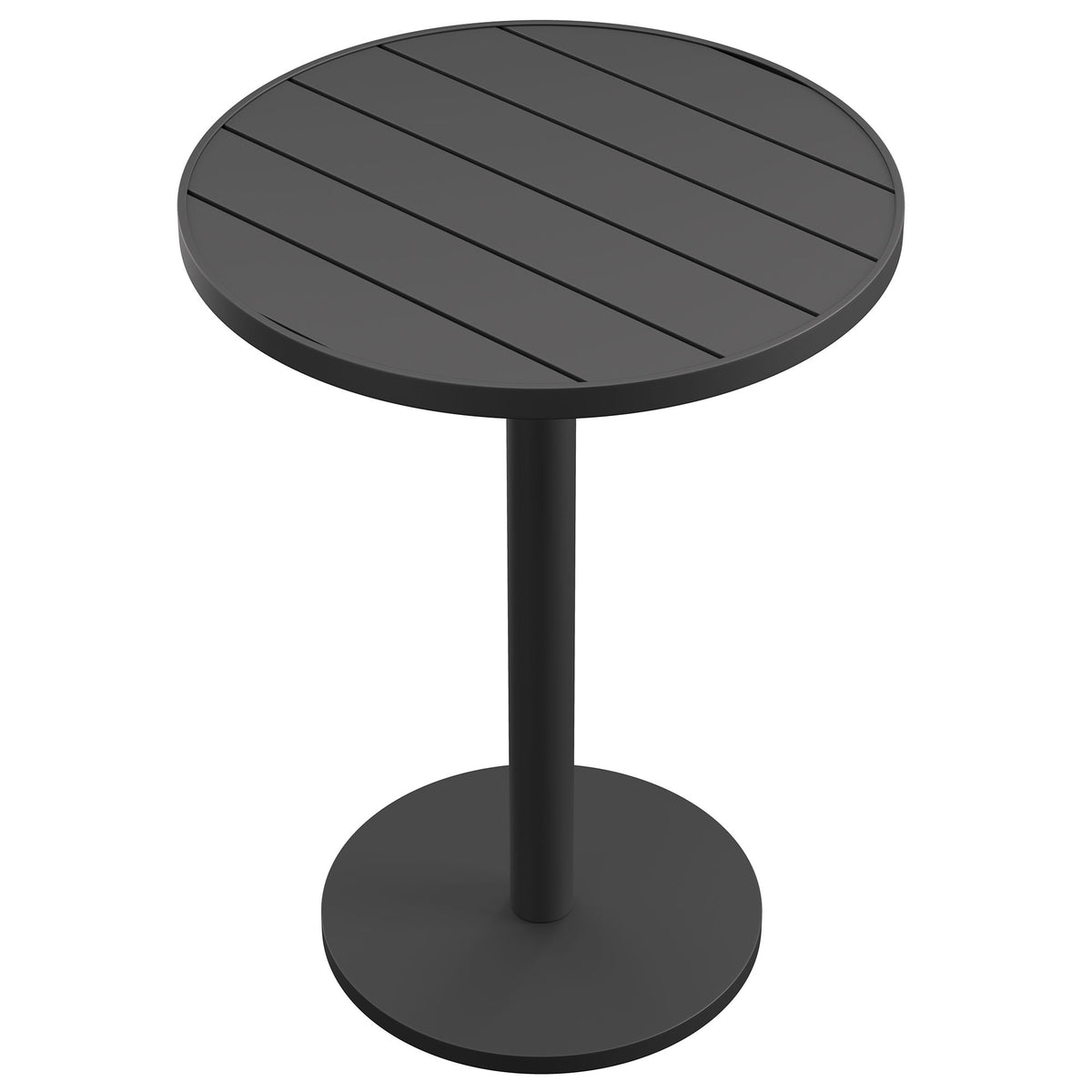 Tahoe 31 Inch Round Outdoor Patio Aluminum Bar Table, Gray