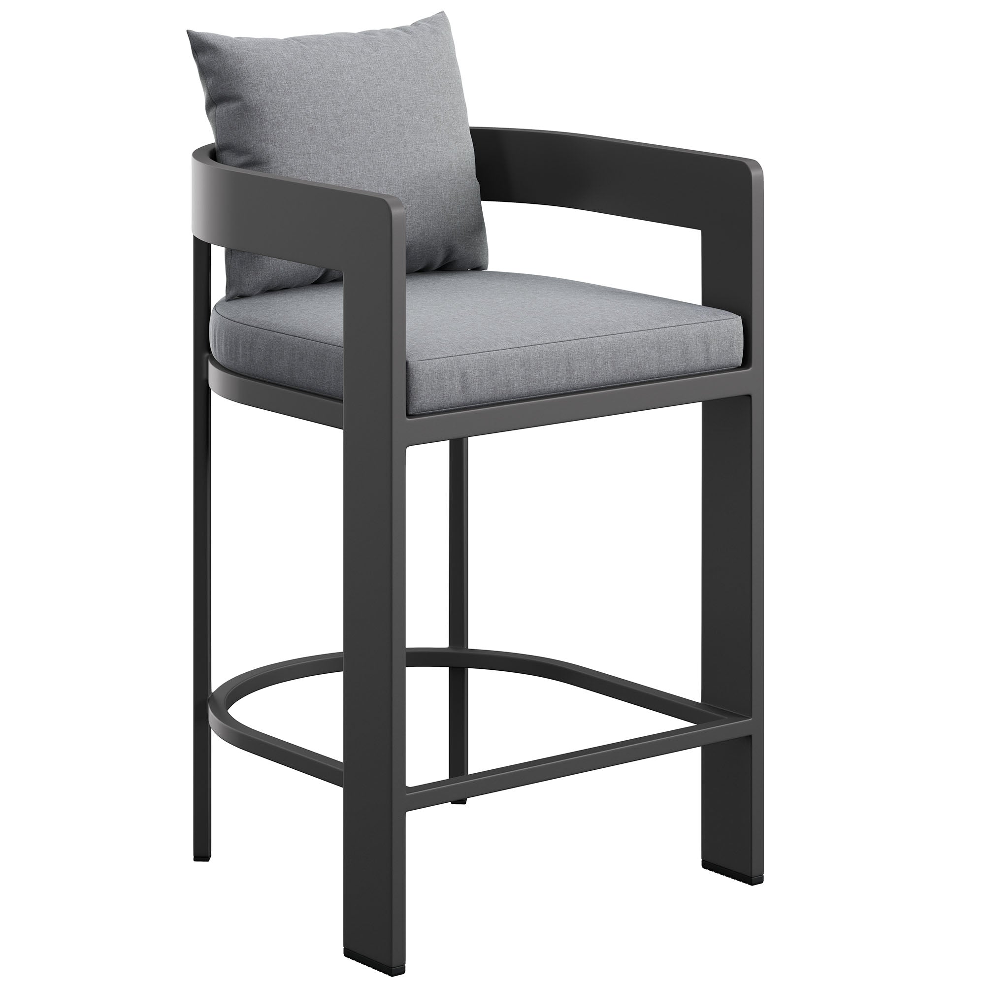 Tahoe Outdoor Patio Patio Aluminum Counter Stool, Gray