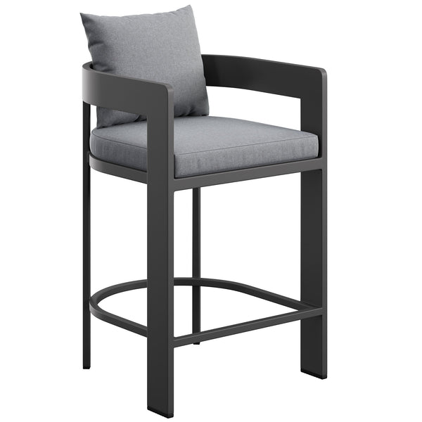 Tahoe Outdoor Patio Patio Aluminum Counter Stool, Gray