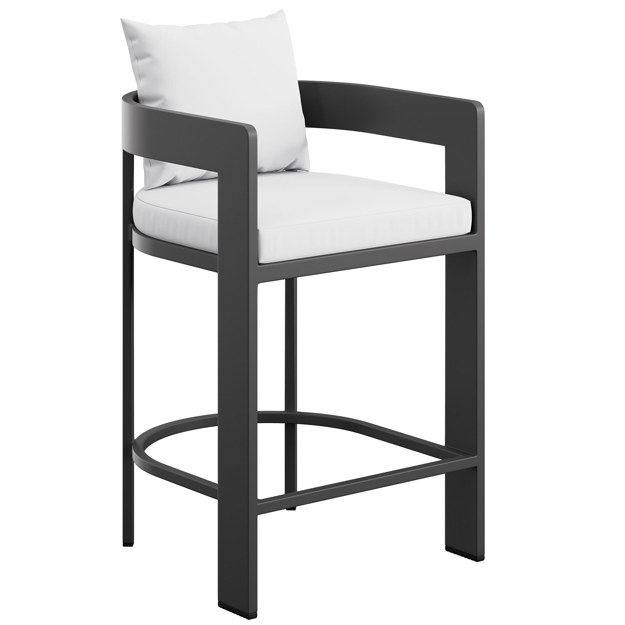 Tahoe Outdoor Patio Patio Aluminum Counter Stool, White
