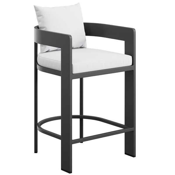 Tahoe Outdoor Patio Patio Aluminum Counter Stool, White