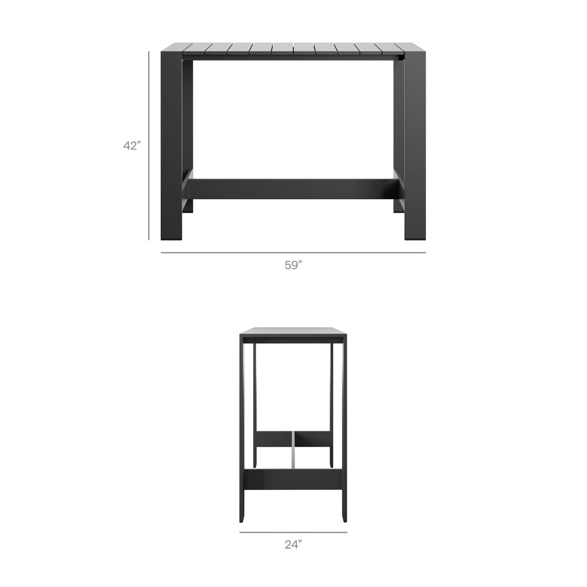 Tahoe 5-Piece Outdoor Patio Bar Table Set, White