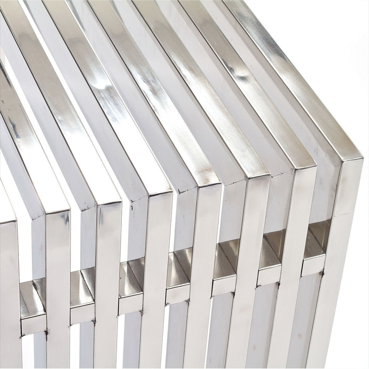 Gridiron Console Table, Silver