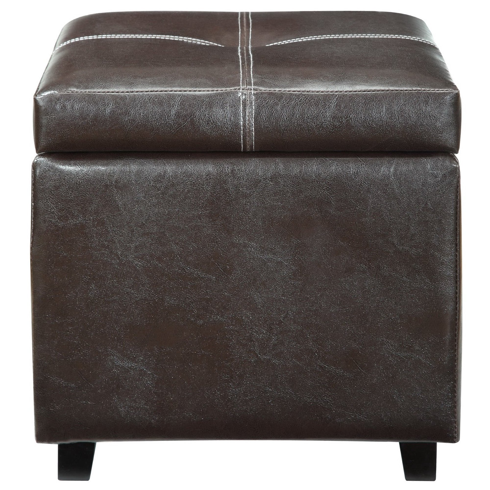 Treasure Upholstered Vinyl Ottoman, Espresso