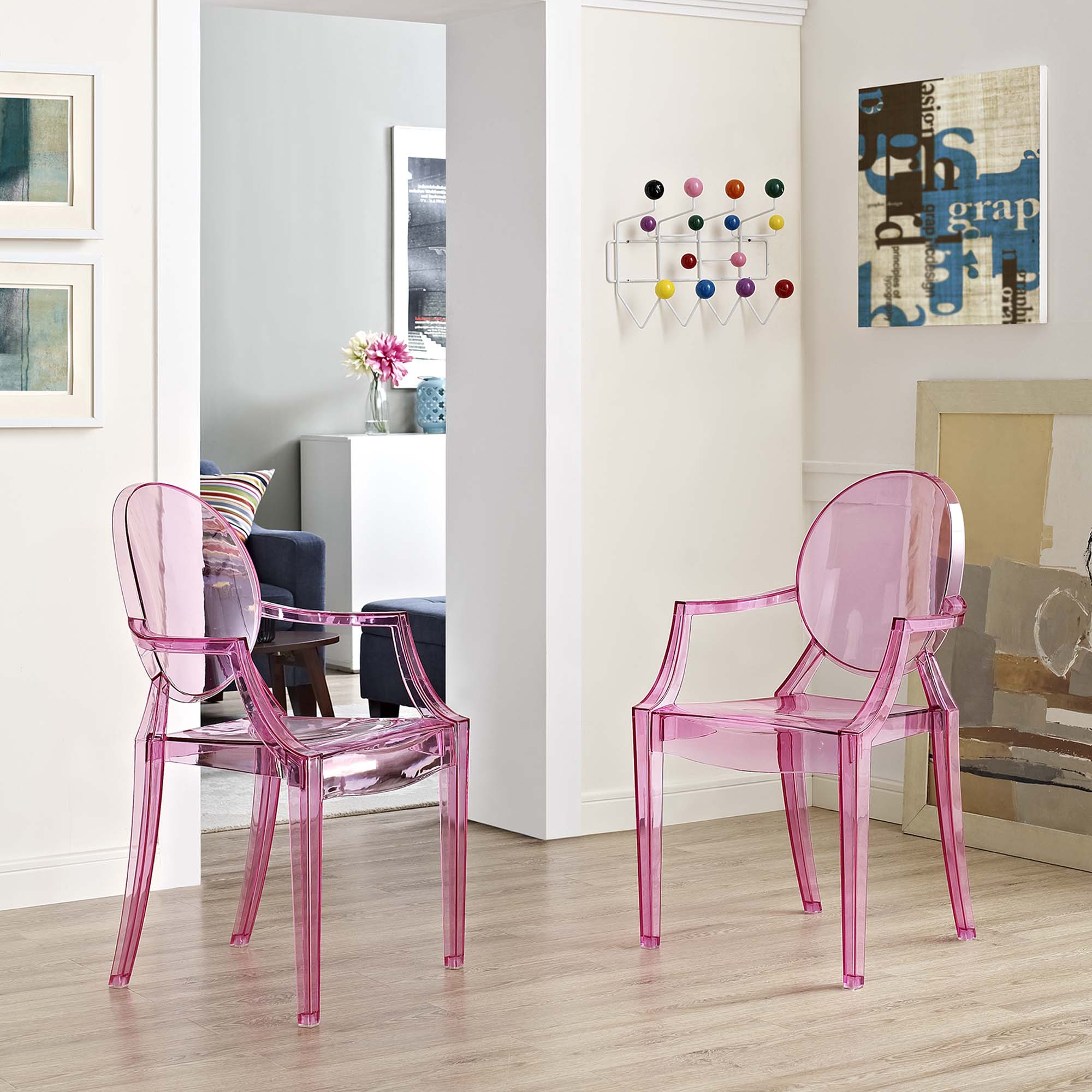 Casper Dining Armchairs Set of 2, Pink