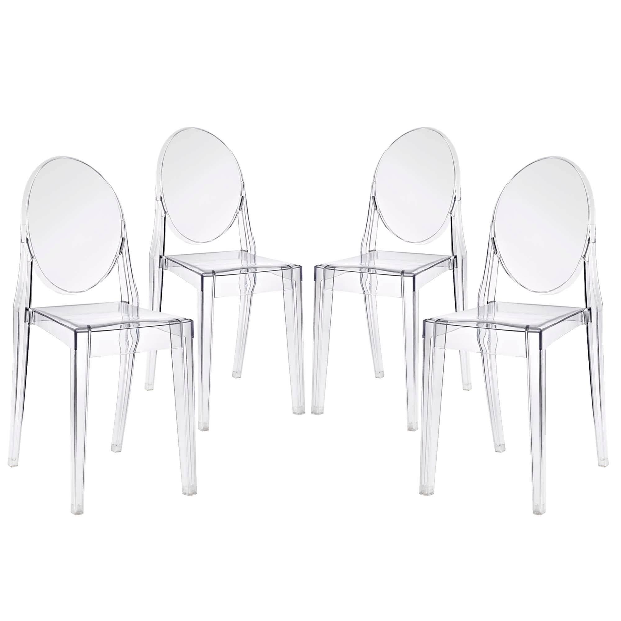 Casper Dining Chairs Set of 4, Clear