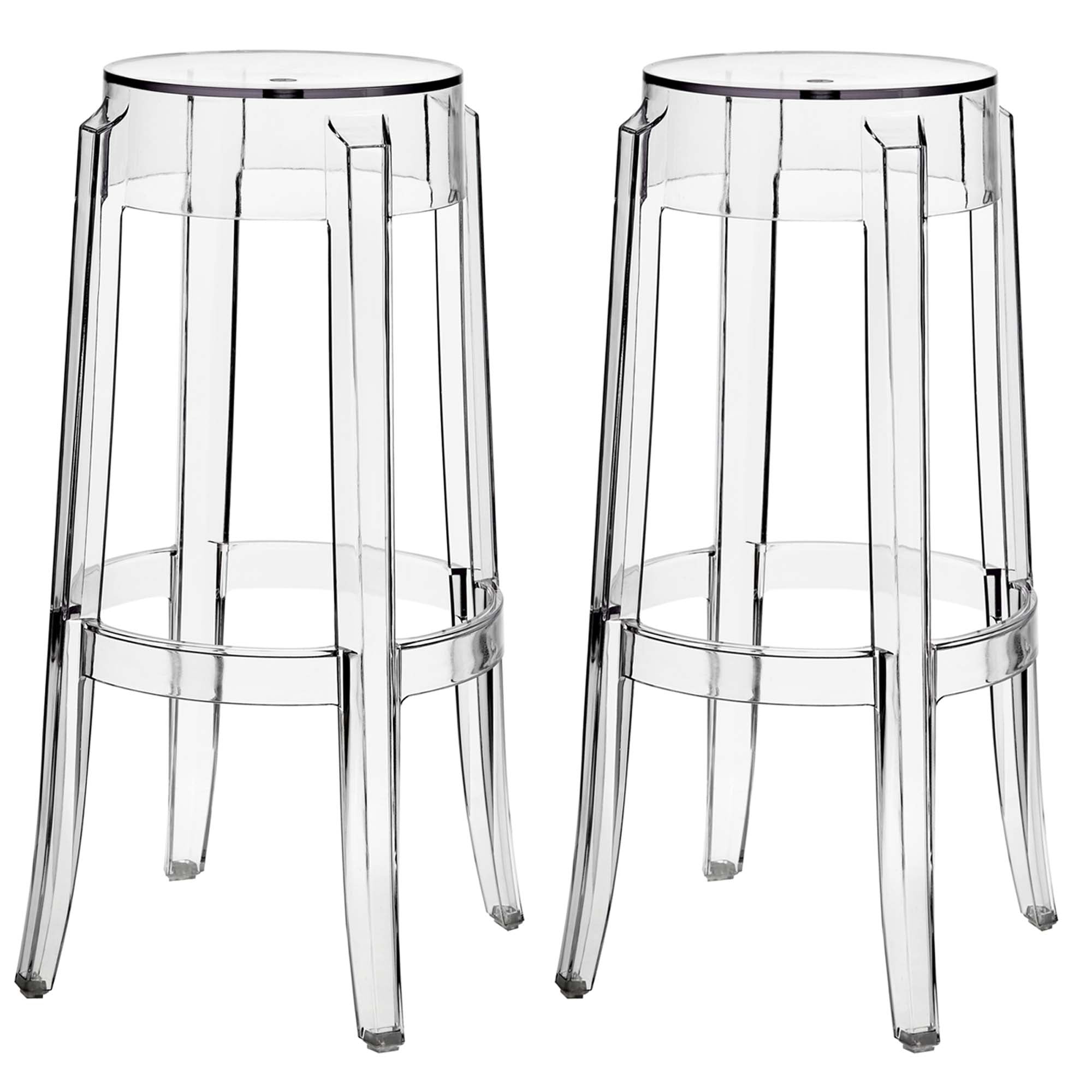 Casper Bar Stool Backless Set of 2, Clear