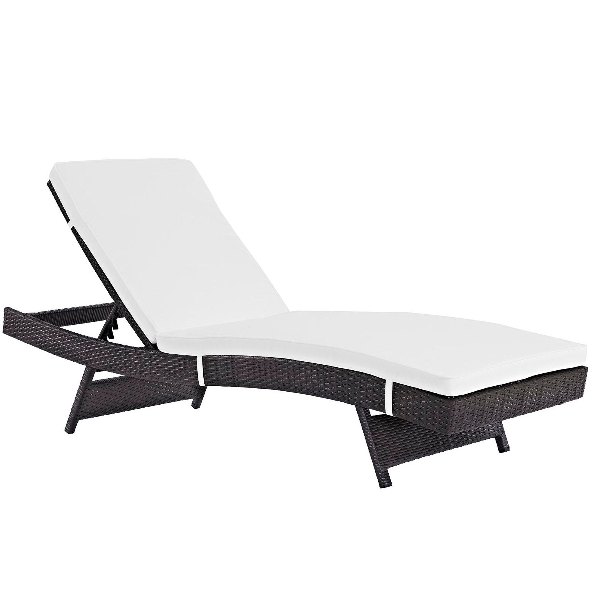 Peer Outdoor Patio Chaise, Espresso White