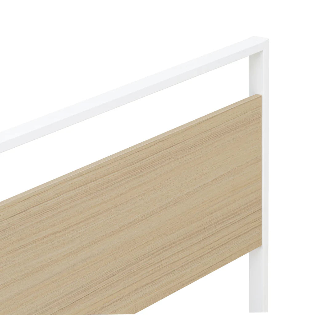 Calida Erie Full Size Platform Bed White  Metal Frame & Wood Laminate, Sleek Contemporary Design