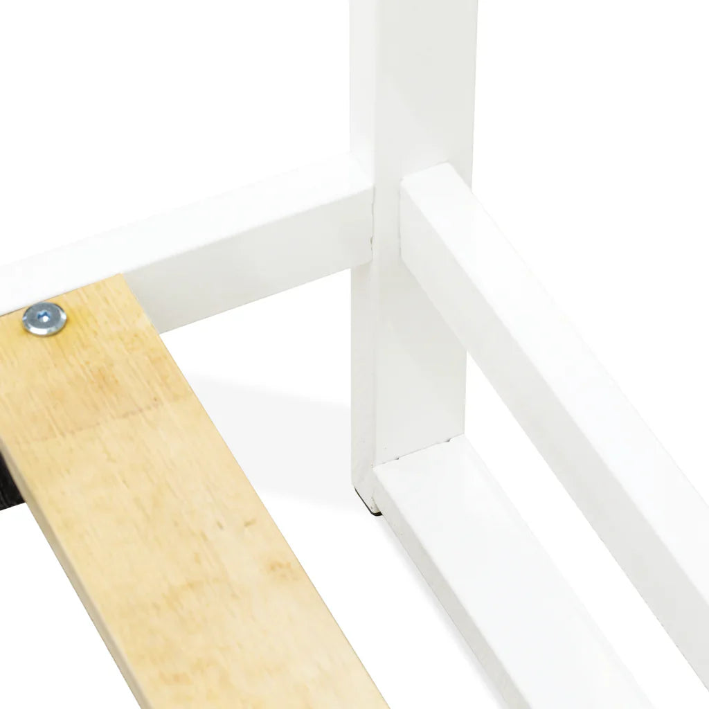 Calida Erie Full Size Platform Bed White  Metal Frame & Wood Laminate, Sleek Contemporary Design