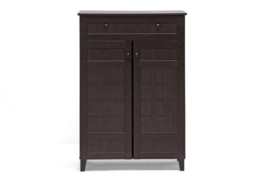 Glidden Dark Brown Wood Modern Shoe Cabinet (Tall)