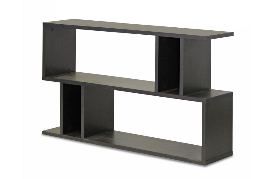 Goodwin 2-Level Dark Brown Modern Bookshelf