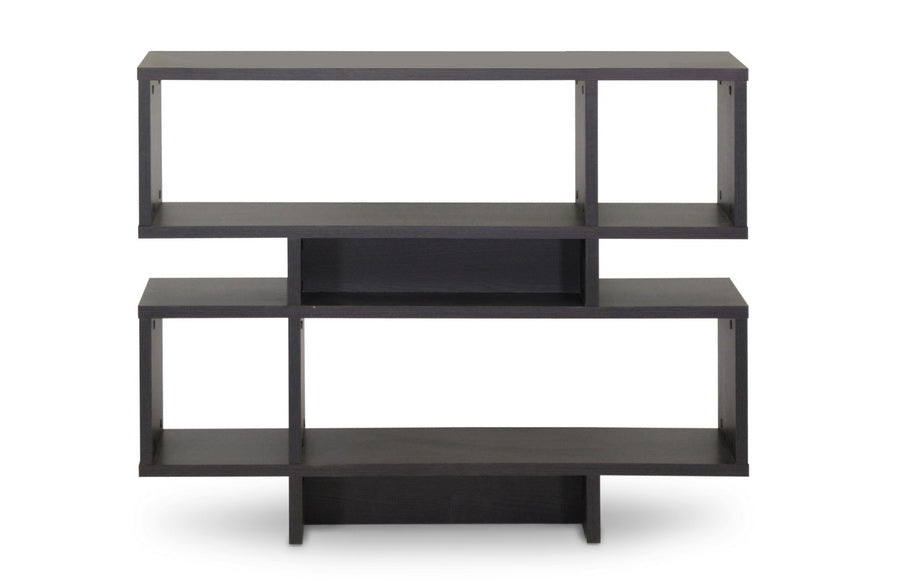 Baxton Studio Cassidy 4-Level Dark Brown Modern Bookshelf