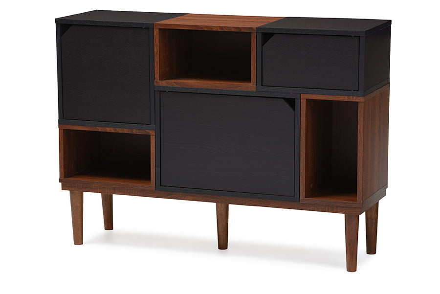 Anderson Mid-century Retro Modern Oak and Espresso Wood Sideboard Storage Cabinet