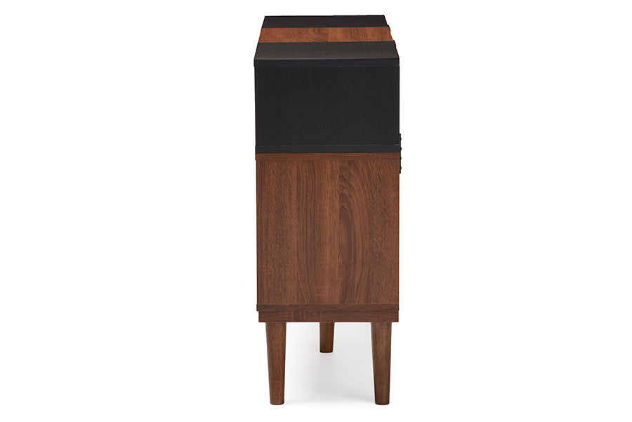 Anderson Mid-century Retro Modern Oak and Espresso Wood Sideboard Storage Cabinet