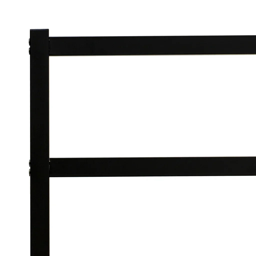 Glover Fulton Queen Black Metal Platform Bed  Minimalist Design with 5 Sturdy Legs