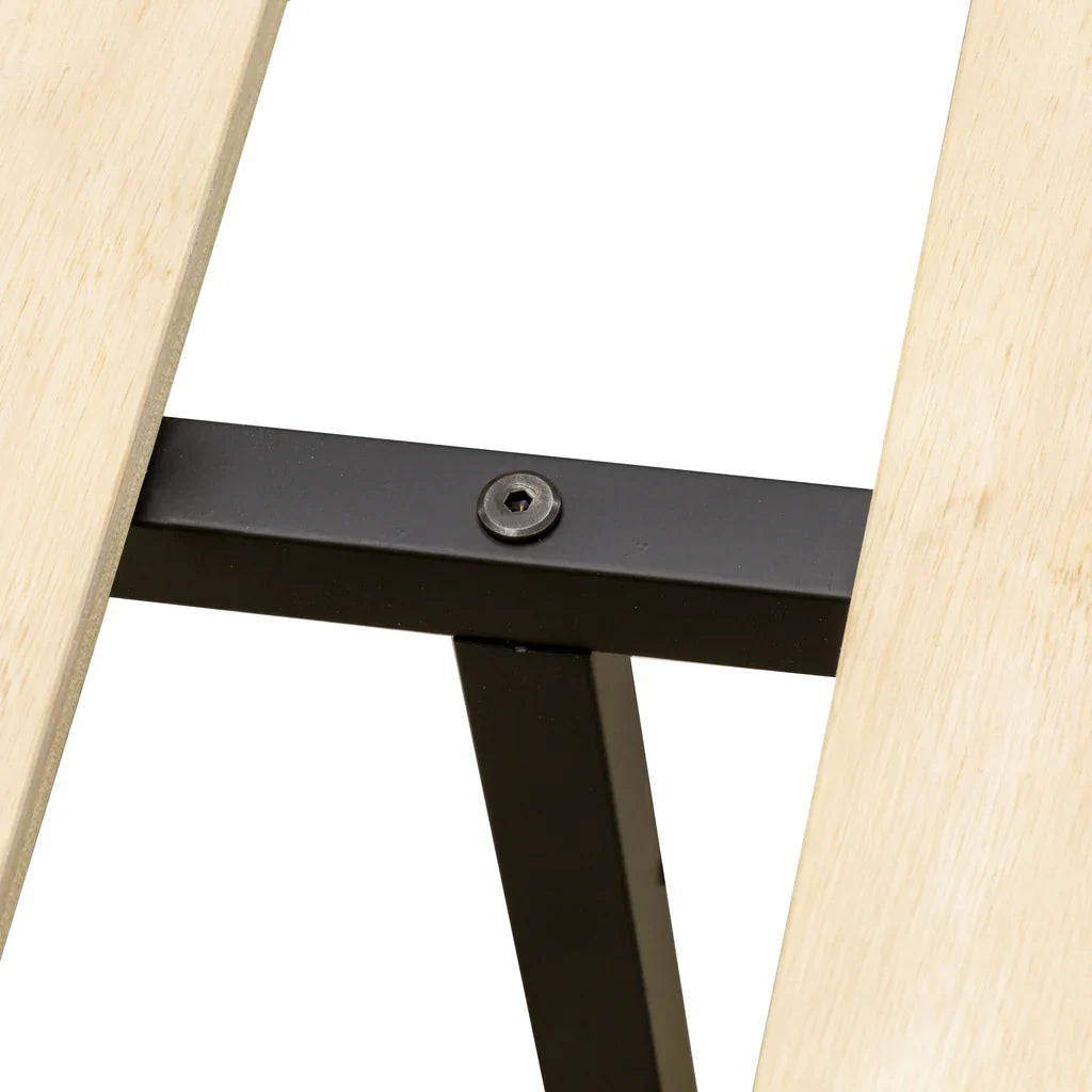 Glover Fulton Queen Black Metal Platform Bed  Minimalist Design with 5 Sturdy Legs